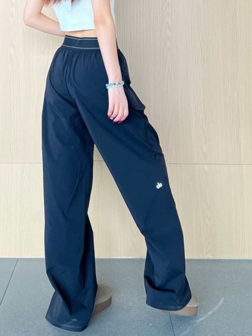 Alo Yoga Navy Blue Wide Leg Pants π Y2K Athleisure Leisure Office (Regular)π - Picture 5 of 8